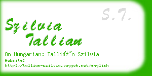 szilvia tallian business card